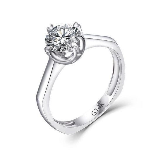 925 Sterling Silver Round Cut CZ Solitaire Ring