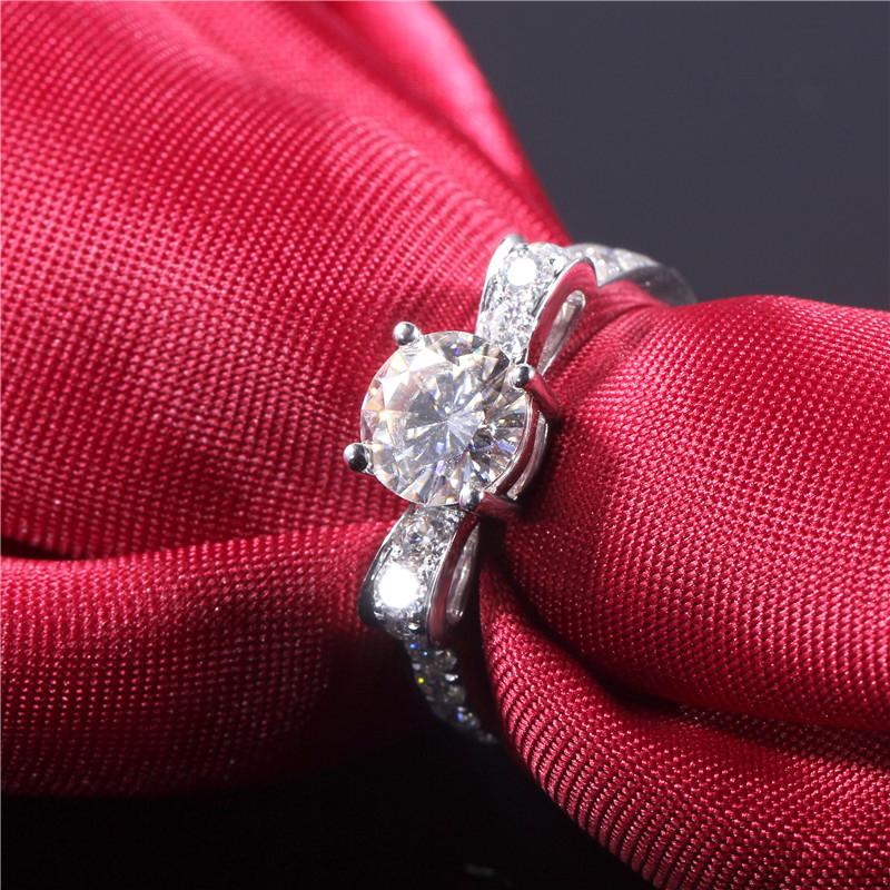 925 Sterling Silver Round  Cut CZ Classic bow-knot Ring