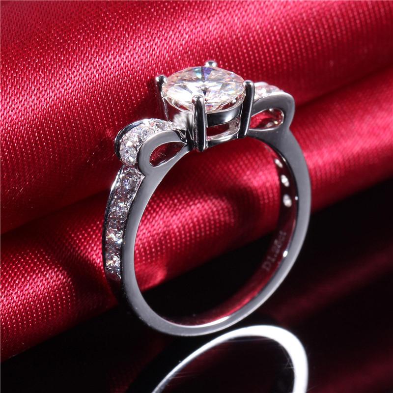 925 Sterling Silver Round  Cut CZ Classic bow-knot Ring