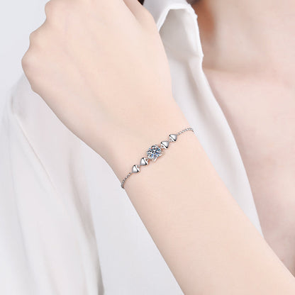 925 Sterling Silver Round Cut CZ Bracelet