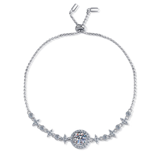 925 Sterling Silver Halo Round Cut CZ Diamond Bracelet