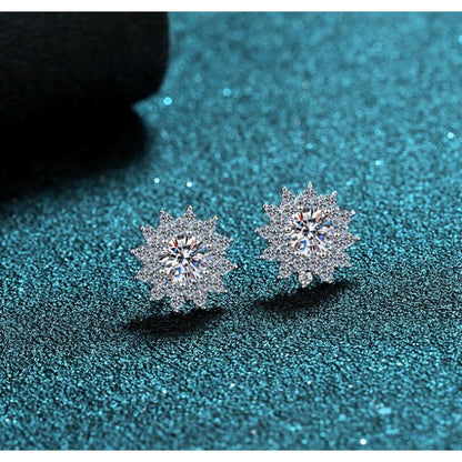 925 Sterling Silver Round Cut CZ Stud Earrings