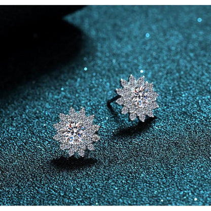 925 Sterling Silver Round Cut CZ Stud Earrings