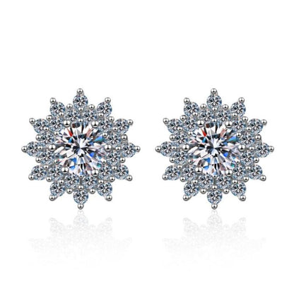 925 Sterling Silver Round Cut CZ Stud Earrings