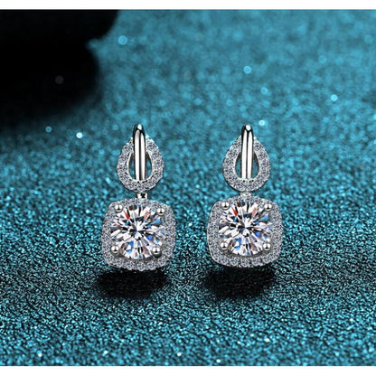 925 Sterling Silver Round Cut Cubic Zirconia Earrings