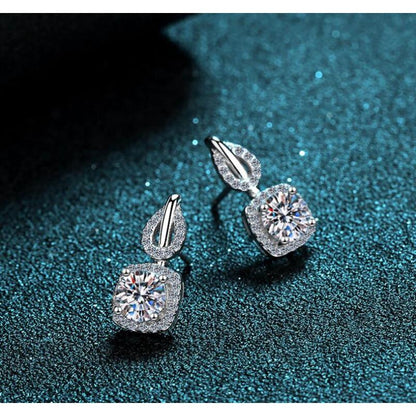 925 Sterling Silver Round Cut Cubic Zirconia Earrings