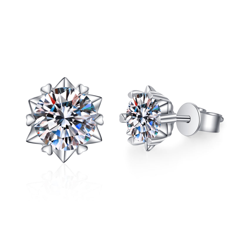 925 Sterling Silver Round Cut Cubic Zirconia Classis Stud Earrings