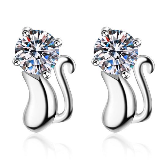 925 Sterling Silver Round Cut CZ Stud Earrings