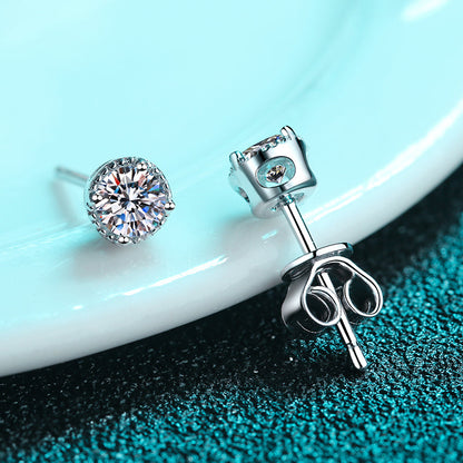 925 Sterling Silver Round Cut CZ Stud Earrings