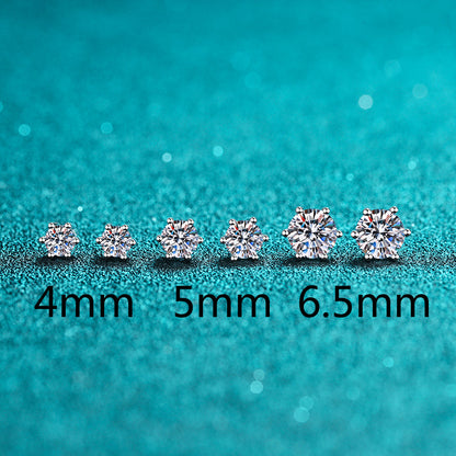 925 Sterling Silver Round Cut Cubic Zirconia Classis Stud Earrings