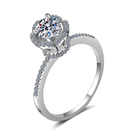 925 Sterling Silver Round Cut CZ Diamond Classic Ring