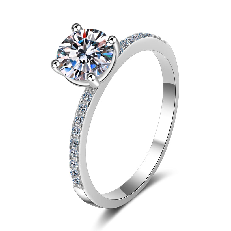 925 Sterling Silver Round Cut CZ Pave Ring