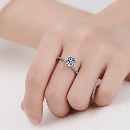 925 Sterling Silver Round Cut CZ Pave Ring