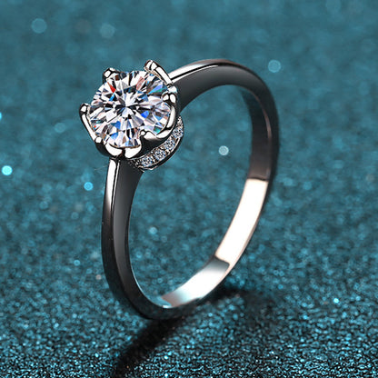 925 Sterling Silver Round Cut CZ Diamond Ring