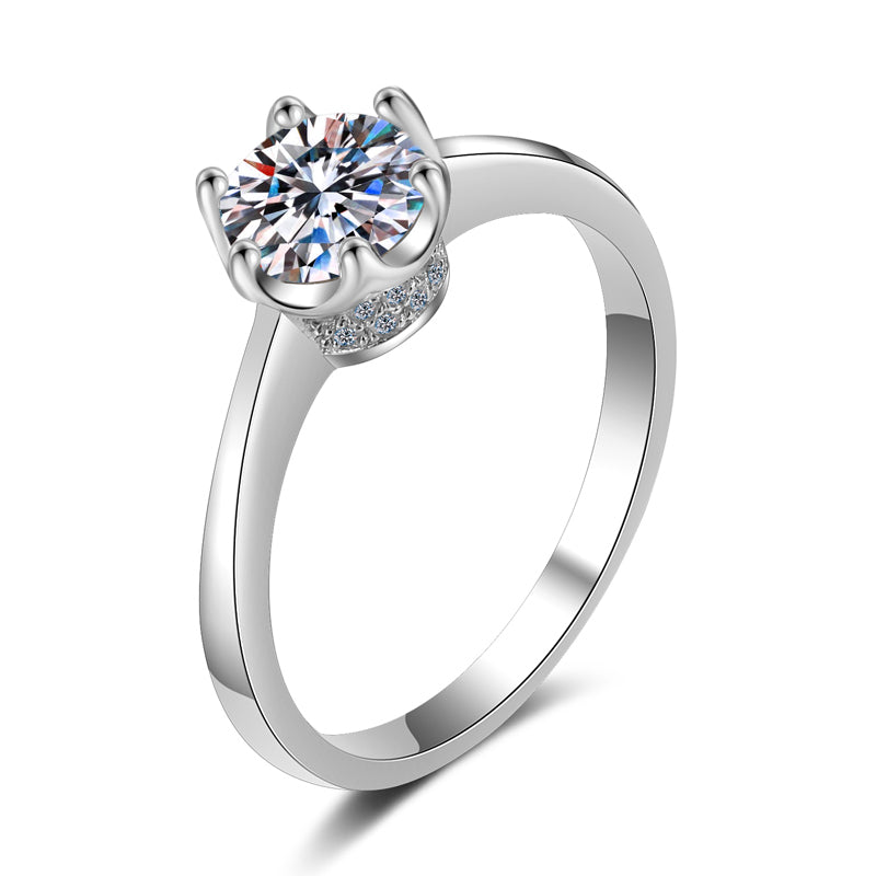 925 Sterling Silver Round Cut CZ Diamond Ring