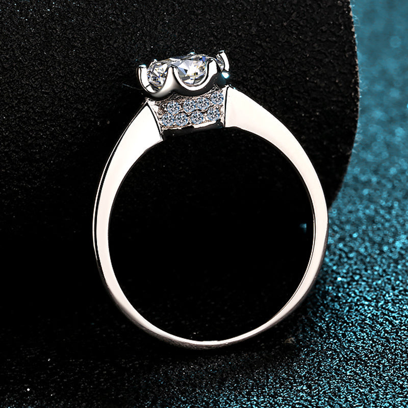 925 Sterling Silver Round Cut CZ Diamond Ring