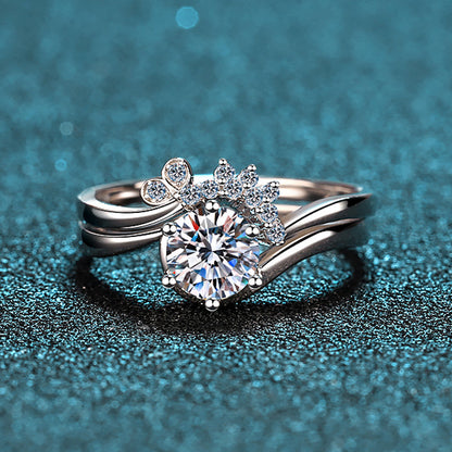 925 Sterling Silver Round Cut CZ Bridal Ring