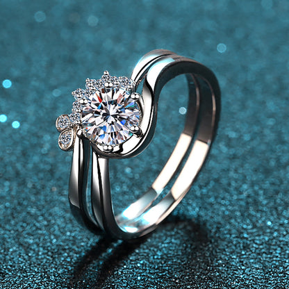 925 Sterling Silver Round Cut CZ Bridal Ring