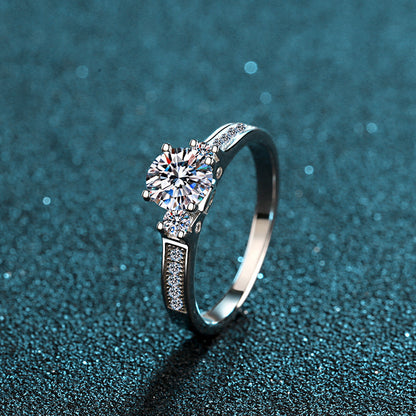 925 Sterling Silver Round Cut CZ Vintage Crown Ring