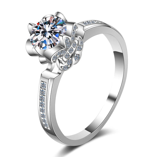 925 Sterling Silver Round Cut CZ Ring