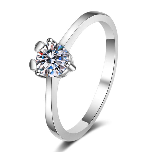 925 Sterling Silver Classic Round Cut CZ Solitaire Ring