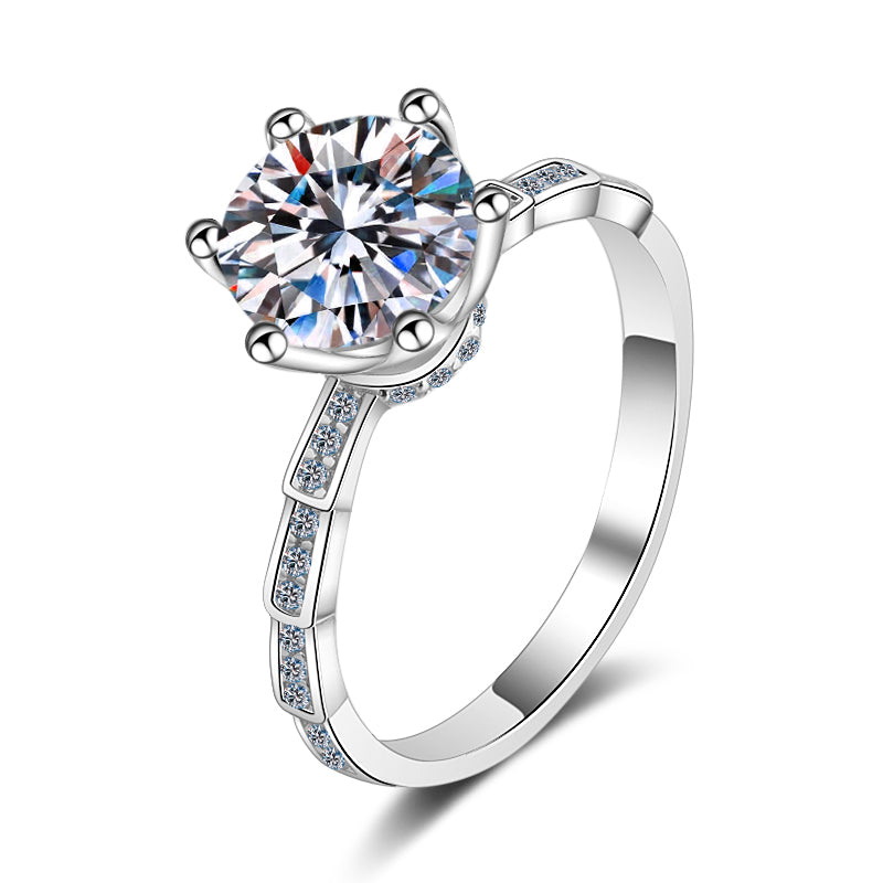 925 Sterling Silver Round Cut CZ Pave Ring