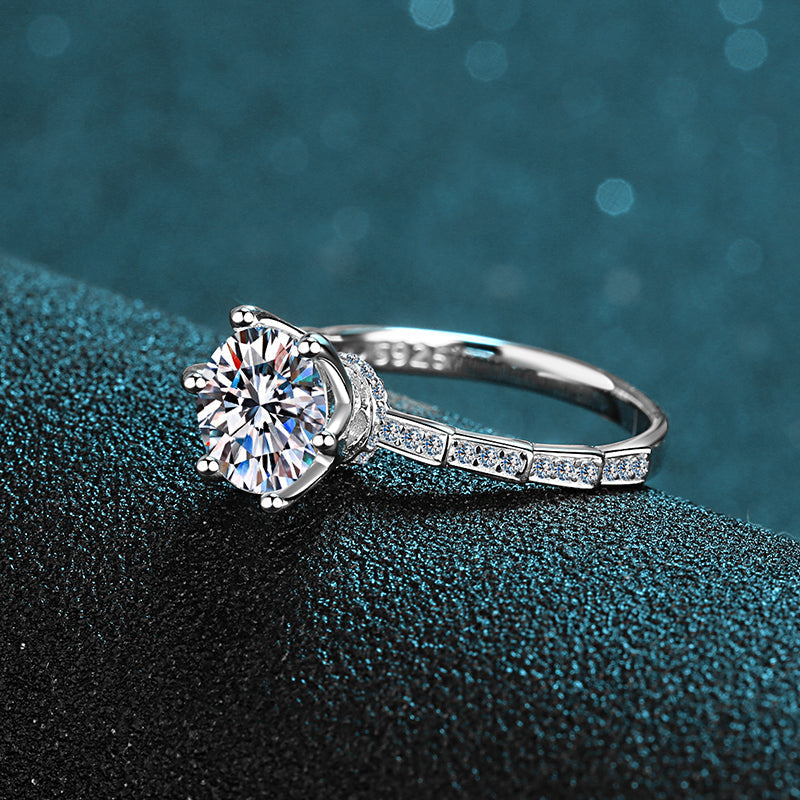 925 Sterling Silver Round Cut CZ Pave Ring