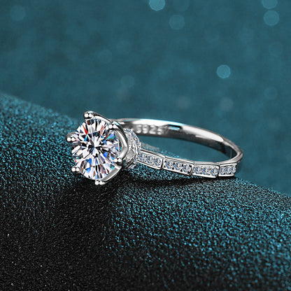 925 Sterling Silver Round Cut Pave CZ Diamond Ring