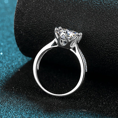 925 Sterling Silver Round Cut CZ Classic Ring