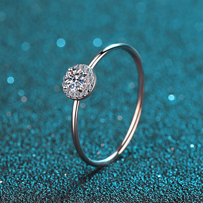 925 Sterling Silver Round Cut CZ Halo Ring