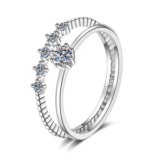 925 Sterling Silver Round Cut CZ Bridal Ring Set