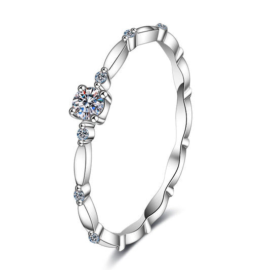 925 Sterling Silver Round Cut CZ Ring