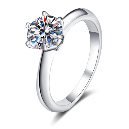 925 Sterling Silver Round Cut CZ Classic Solitaire Ring