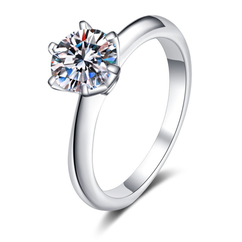 925 Sterling Silver Round Cut CZ Classic Solitaire Ring