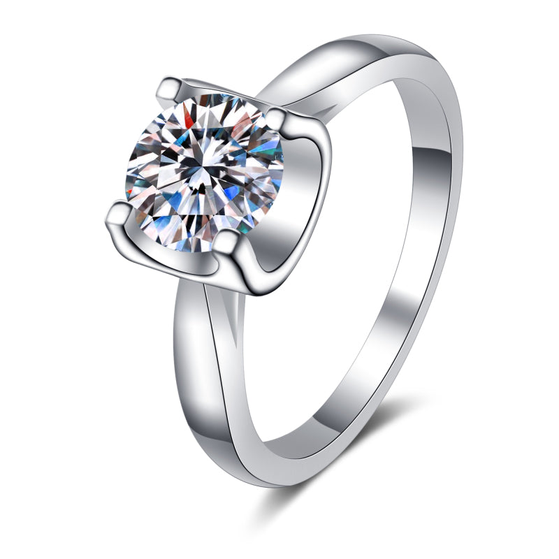 925 Sterling Silver Round Cut CZ Solitaire Ring