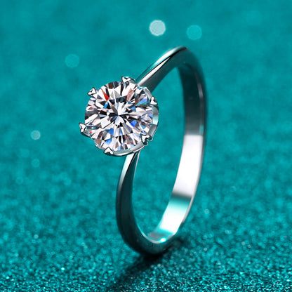 925 Sterling Silver Round Cut CZ Solitaire Ring