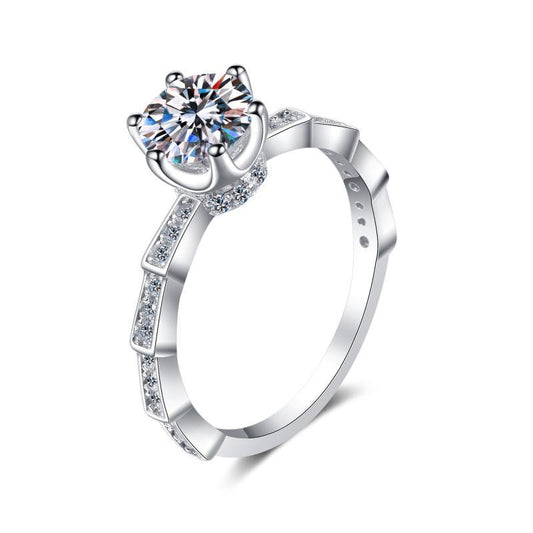 925 Sterling Silver Round Cut CZ Pave Ring