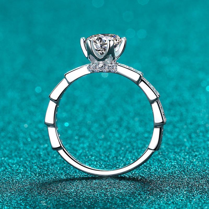 925 Sterling Silver Round Cut CZ Pave Ring