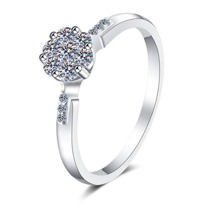 925 Sterling Silver Round Cut CZ Cluster Ring