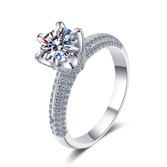 925 Sterling Silver Round Cut CZ Classic Ring