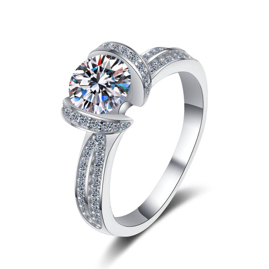 925 Sterling Silver Round Cut CZ Multi Stone Ring