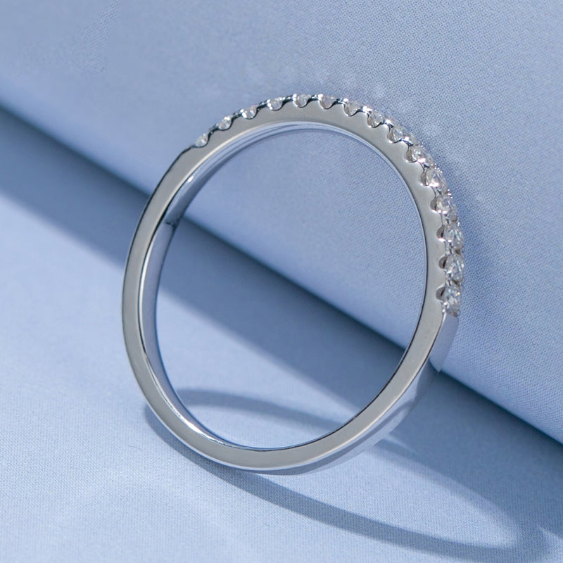 925 Sterling Silver Round Cut 1.5mm CZ  Wedding Band