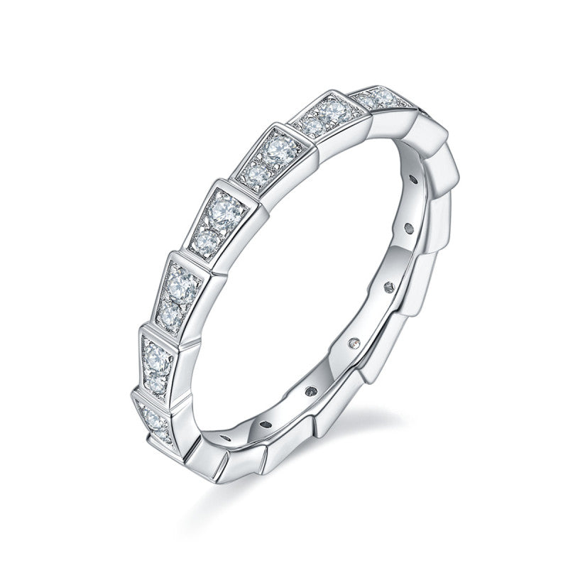 925 Sterling Silver Round Cut Pave CZ Eternity Band