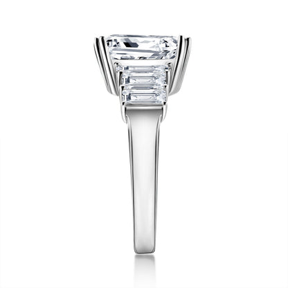 925 Sterling Silver Emerald Cut CZ Ring