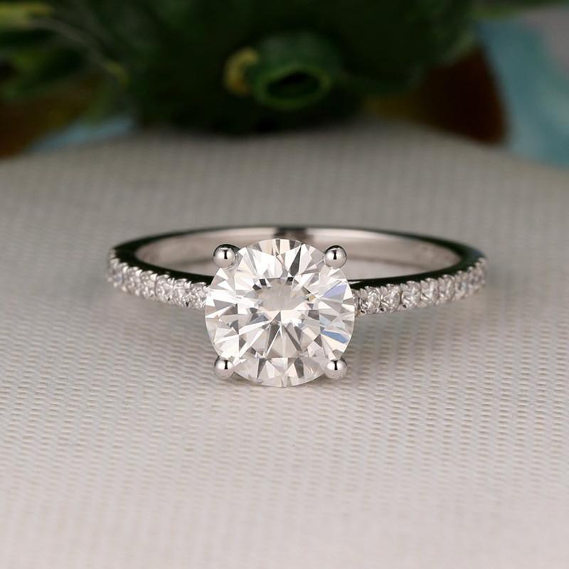 925 Sterling Silver Round Cut Pave CZ Ring