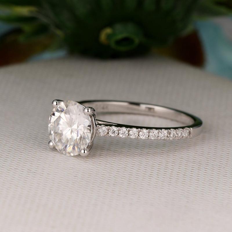 925 Sterling Silver Round Cut Pave CZ Ring