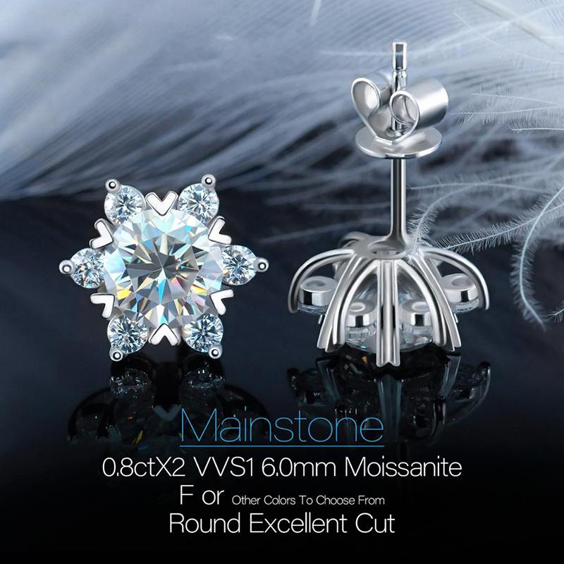 925 Sterling Silver Round Cut Cubic Zirconia Classic Stud Earrings