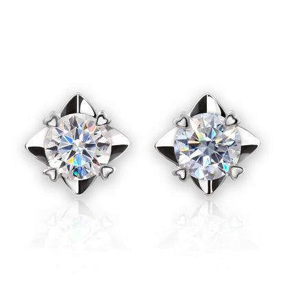 925 Sterling Silver Round Cut CZ Fashion Stud Earrings