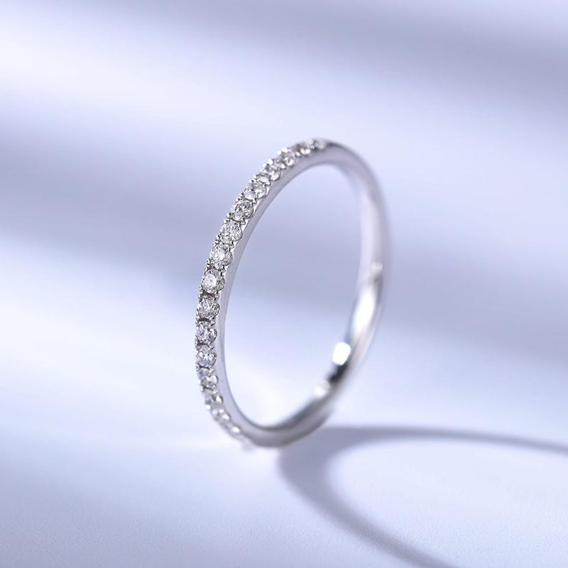 925 Sterling Silver Round Cut CZ Eternity Band