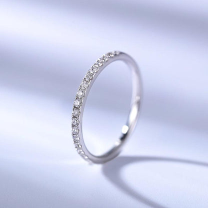 925 Sterling Silver Round Cut CZ Eternity Wedding Band